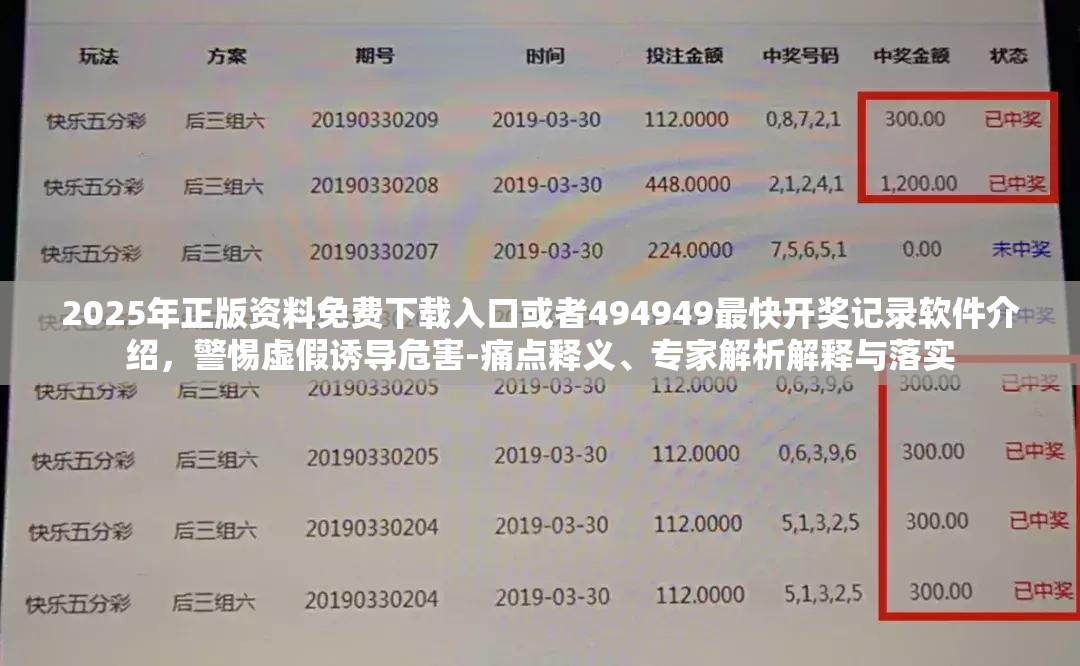 2025年正版资料免费下载入口或者494949最快开奖记录软件介绍，警惕虚假诱导危害-痛点释义、专家解析解释与落实